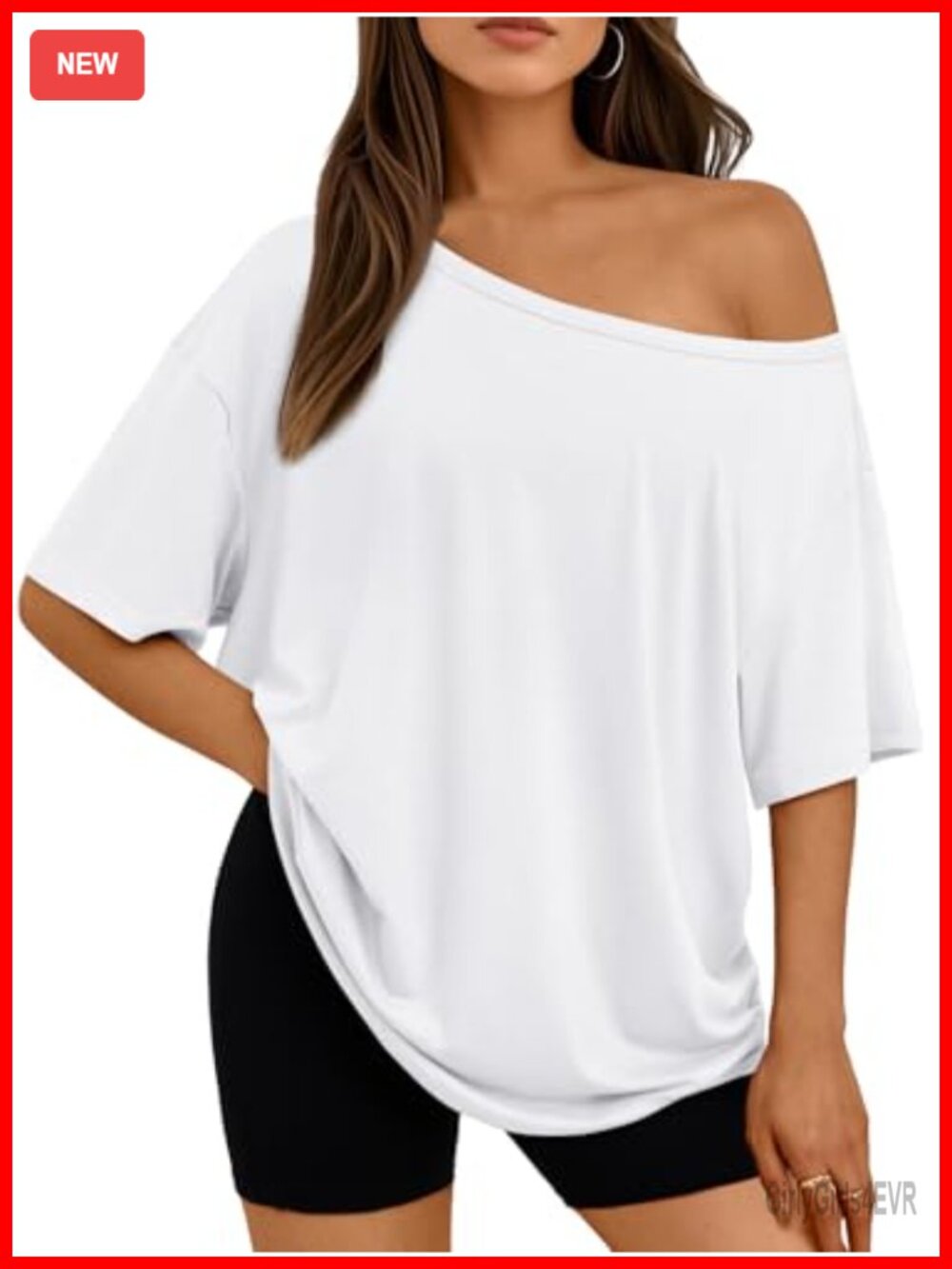 Oversized Off The Shoulder Short Sleeve T-Shirt Top